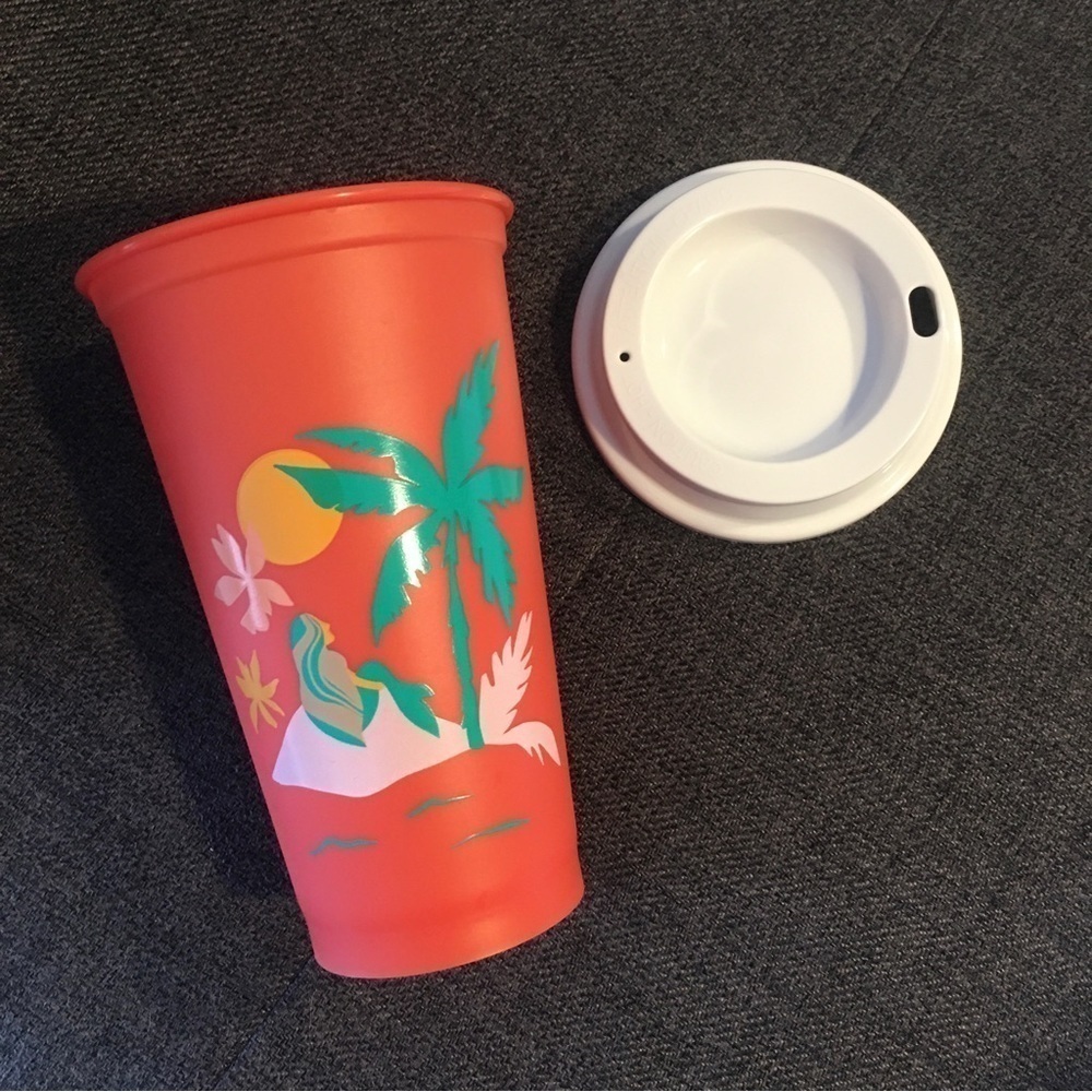 CORAL Starbucks Tropical Island Hot Cup, Limited Edition, NEW